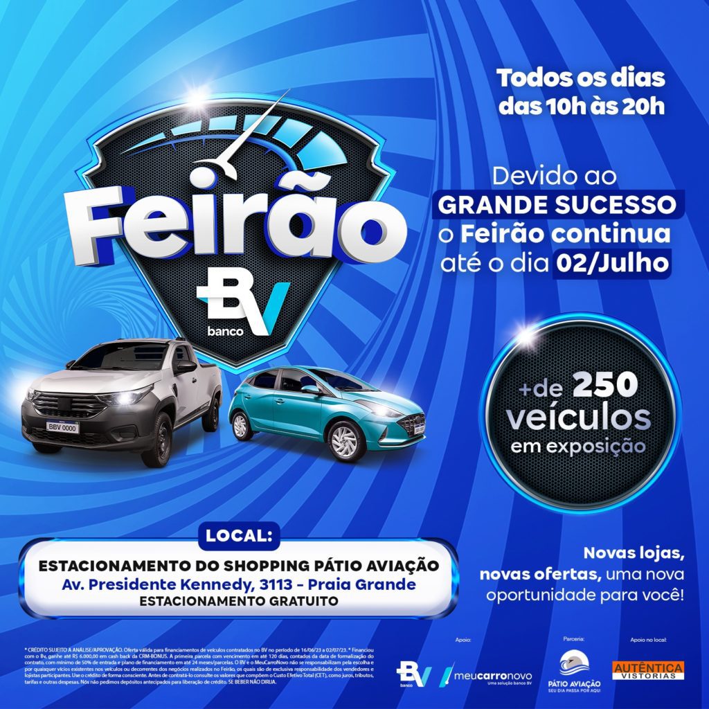 Feirão de carros do BancoBV no Pátio Aviação